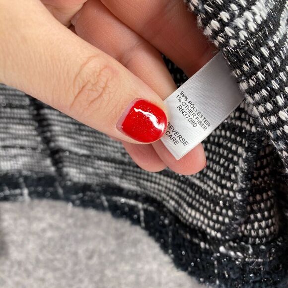 Cato Jacket Women L Large Black Plaid Collared Open Front Long Sleeve Pockets - Picture 6 of 9